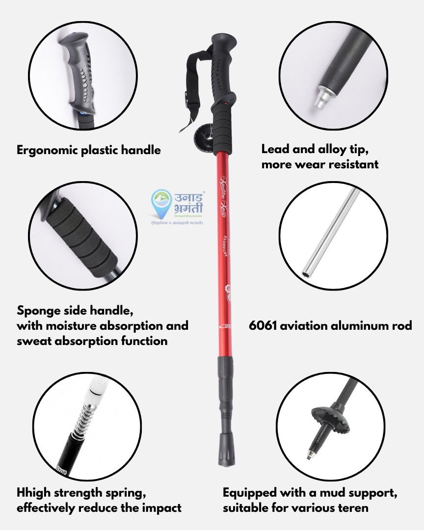 Hiking-_-Trekking-Pole-Red